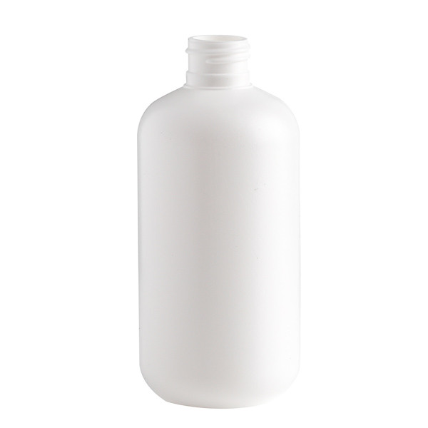 8 oz White MDPE Plastic Boston Round Bottles (Cap Not Included) - 309401-K