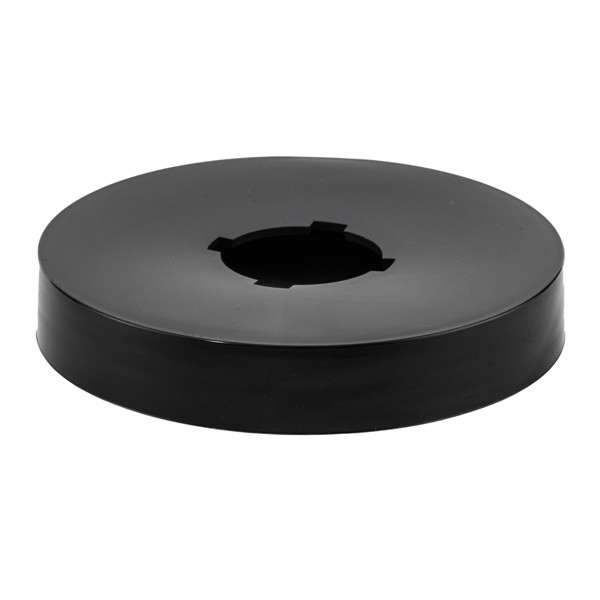 70-400 Black PP Smooth Cap With Center Punch - DC70SMTPUNCHB