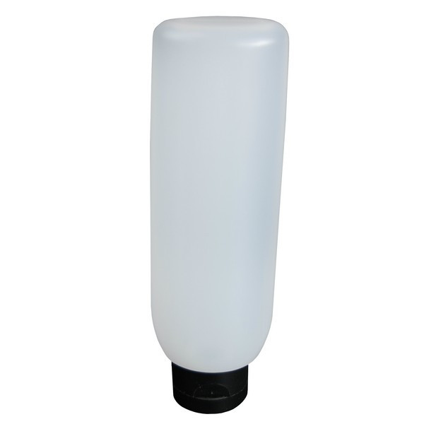 8 oz Natural MDPE Plastic Tottle Tubes (Black Flip Top Cap) - 2122B12NAT