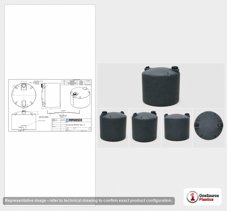 120 Gallon Plastic Water Storage Tank