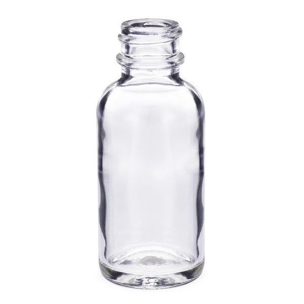 1 oz Clear Glass Boston Round Bottles - 4699B03BULCLR