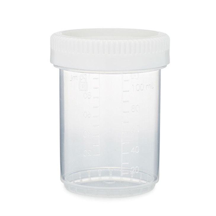 Thermo Scientific Samco Clicktainer 120 ml PP Plastic Leakproof Specimen Vial - 3122B03WHT