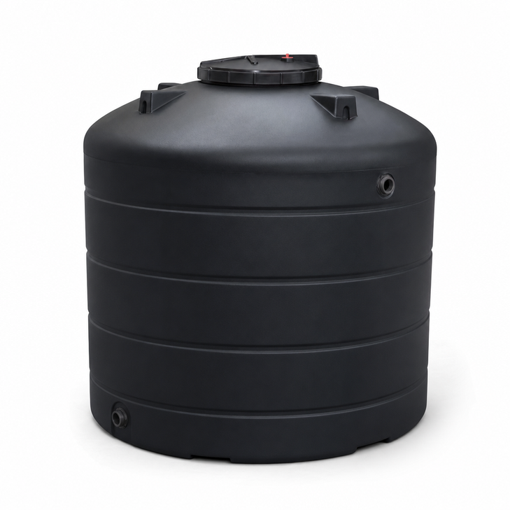 1000 gallon storage tank in black