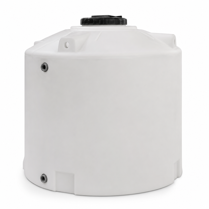 1100 gallon plastic vertical liquid storage tank in white