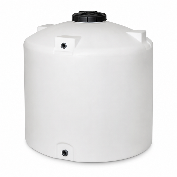1100 gallon plastic vertical water storage tank in white