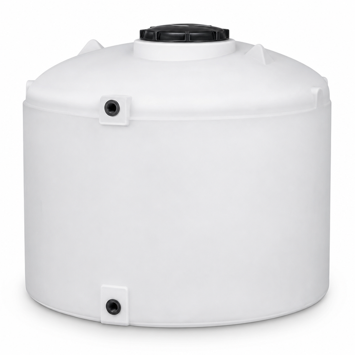 1200 gallon plastic vertical liquid storage tank in white