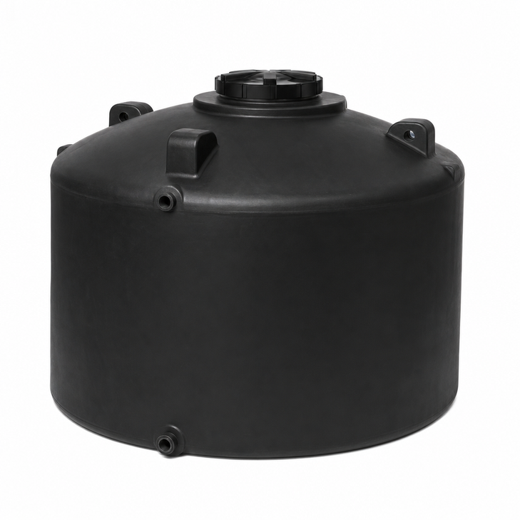 1200 gallon plastic vertical water storage tank in black