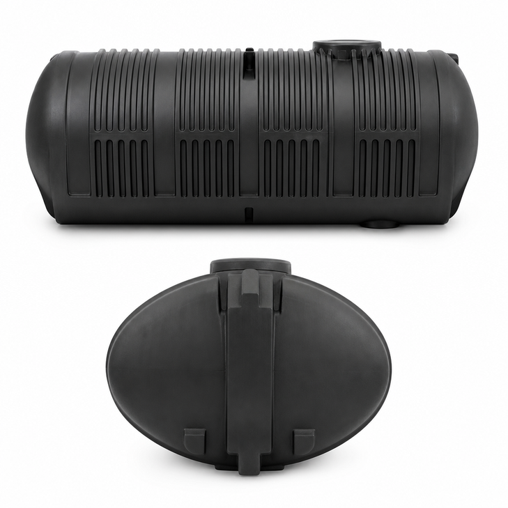 1600 gallon horizontal elliptical cradle tank with poly baff