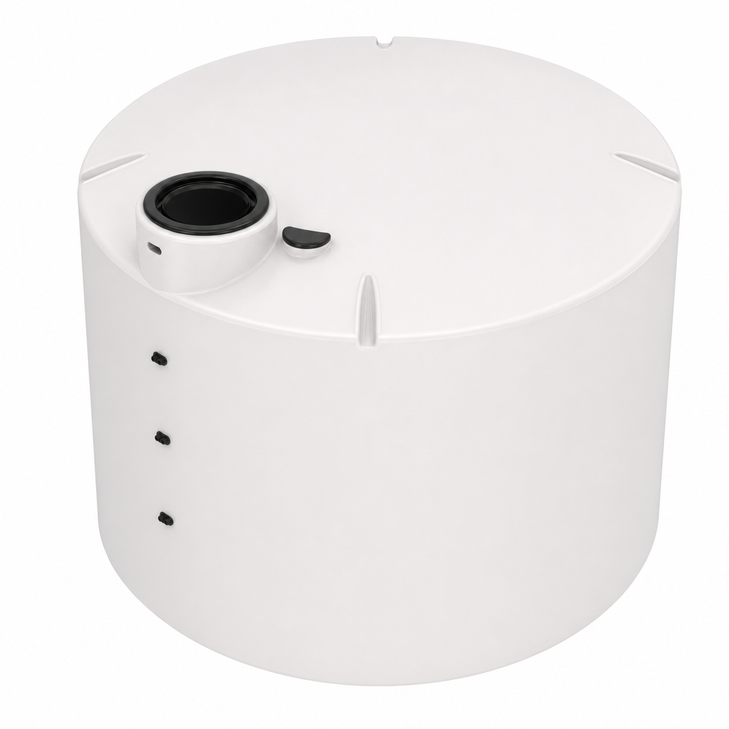 2100 gallon vertical liquid storage tank in white without fi