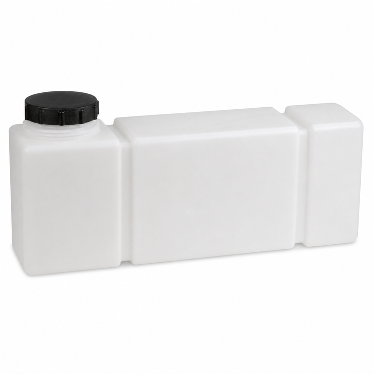 25 gallon rectangular flat bottom utility tank with fitting