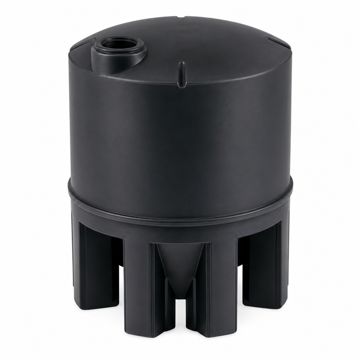 2500 gallon 30 degree hdpe cone bottom tank with poly stand