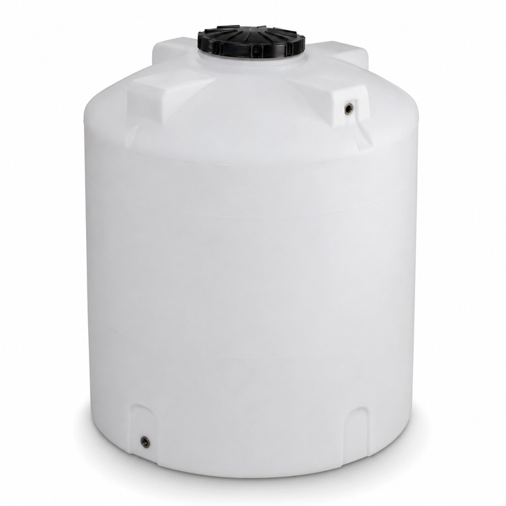 2500 gallon plastic vertical liquid storage tank in white