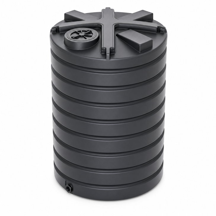 2500 gallon polypropylene vertical liquid storage tank drawing true