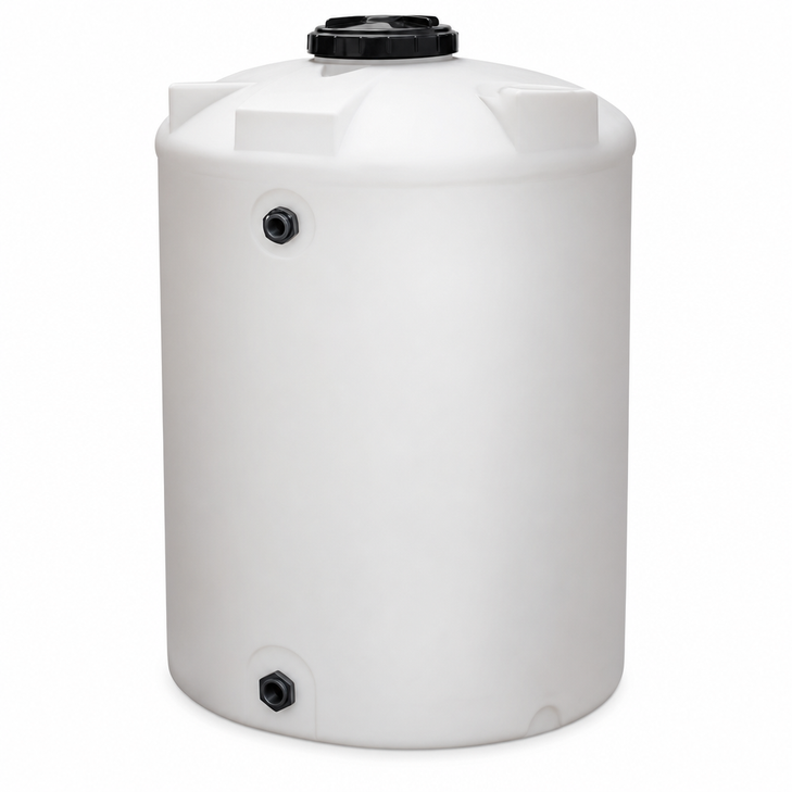 3000 gallon 15 degree plastic cone bottom tank in white with