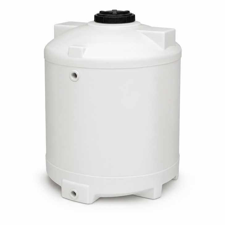 650 gallon plastic vertical liquid storage tank in white
