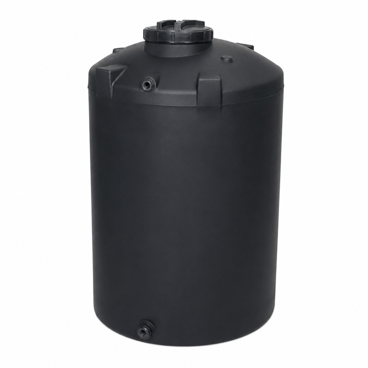 800 gallon plastic vertical liquid storage tank in black