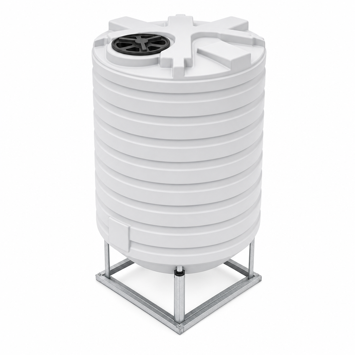 870 gallon 15 degree plastic vertical cone bottom tank drawing true