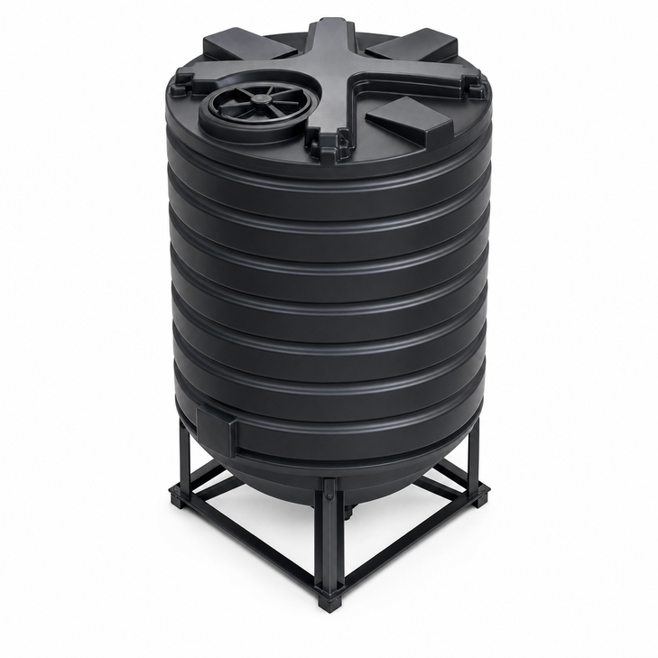 870 gallon 15 degree plastic vertical cone bottom tank  drawing true