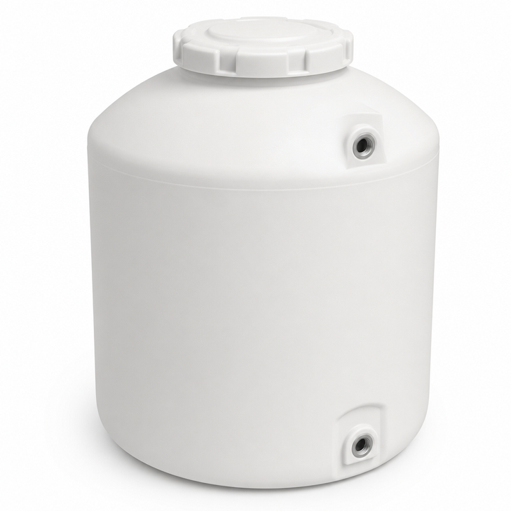 100 gallon plastic vertical liquid storage tank in white