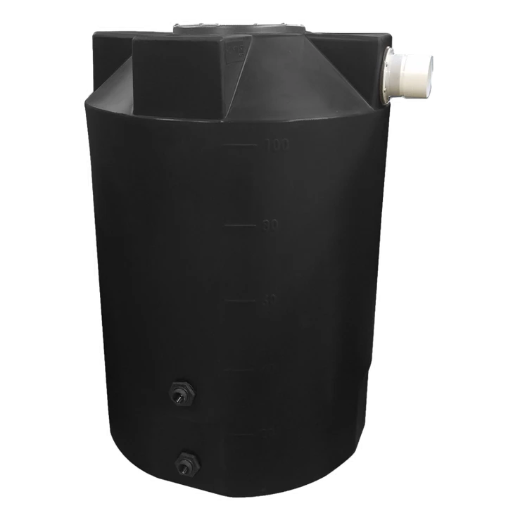 LOCKED - 100 Gallon Plastic Vertical Rainwater Harvesting Tank in Black