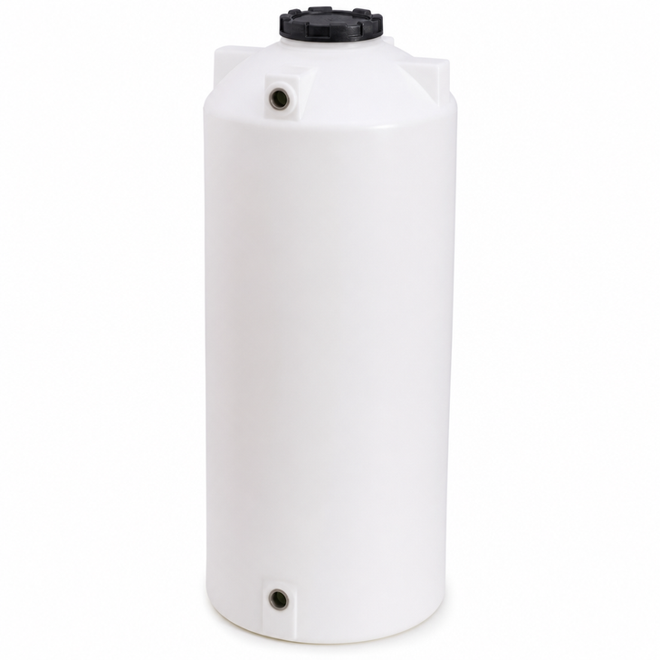 100 gallon plastic vertical water storage tank in white