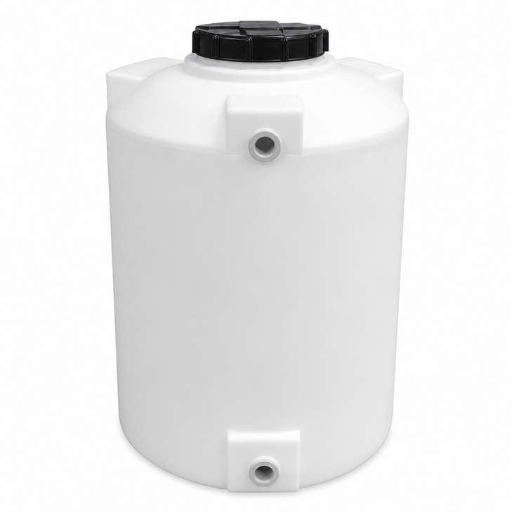 100 gallon plastic vertical water storage tank in white