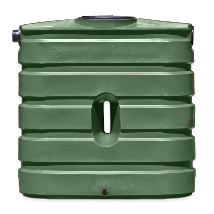 LOCKED - 130 Gallon Plastic Vertical Rainwater Harvesting Tank with Slimline Design in Forest Green