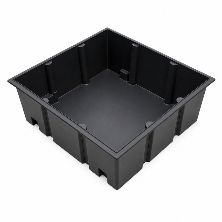 200 gallon plastic aquaponics grow bed tray in blue
