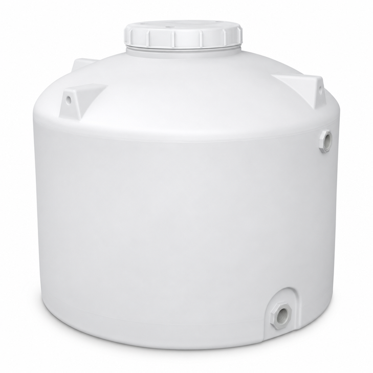 200 gallon plastic vertical liquid storage tank in white