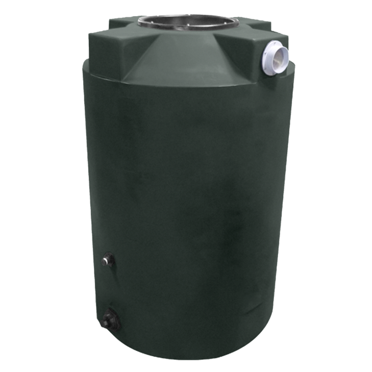 LOCKED - 200 Gallon Plastic Vertical Rainwater Harvesting Tank in Dark Green