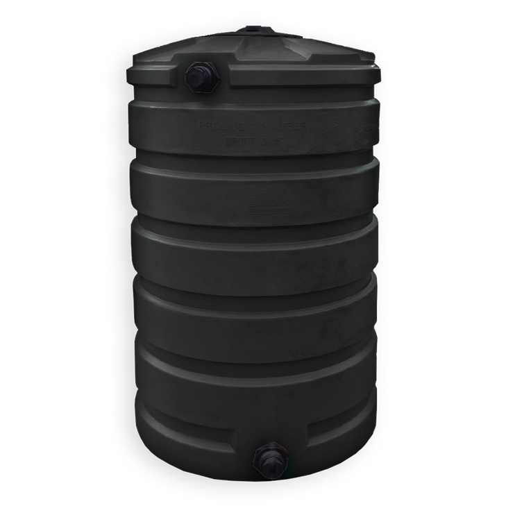 LOCKED - 205 Gallon Plastic Vertical Water Storage Tank in Black