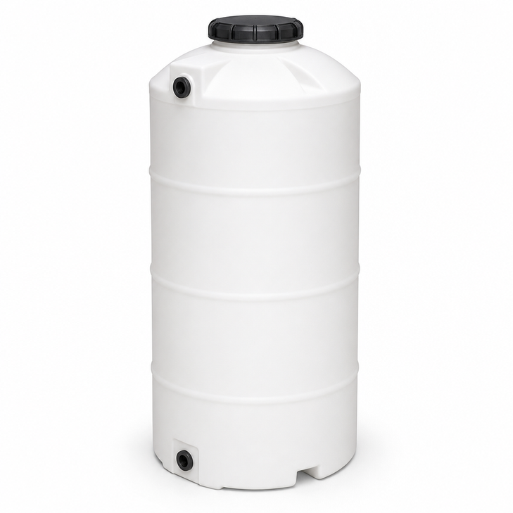 250 gallon plastic vertical liquid storage tank in white