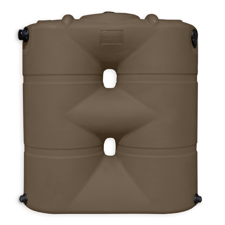 LOCKED - 265 Gallon Plastic Vertical Rainwater Harvesting Tank with Slimline Design in Brown