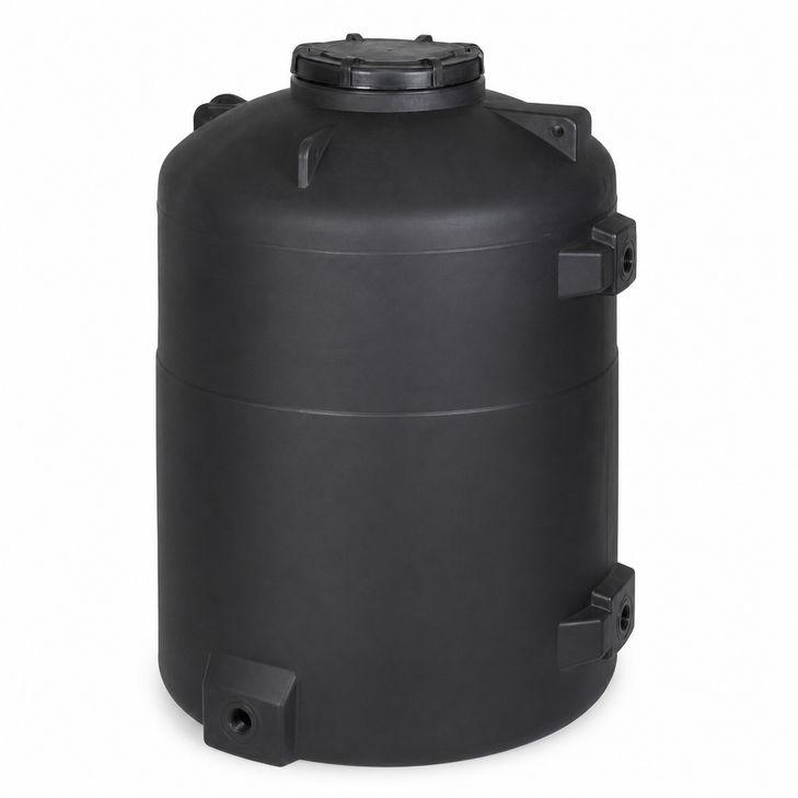 420 gallon plastic vertical liquid storage tank in black