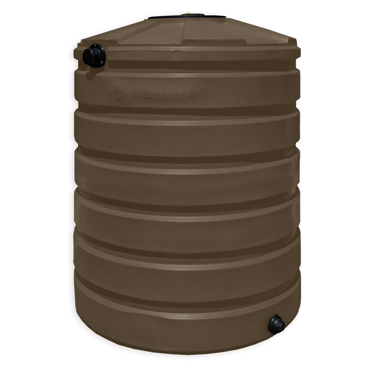 LOCKED - 420 Gallon Plastic Vertical Rainwater Harvesting Tank in Brown