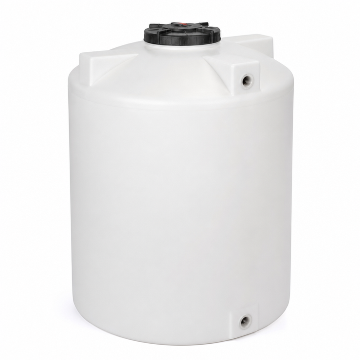 420 gallon plastic vertical water storage tank in dark brown