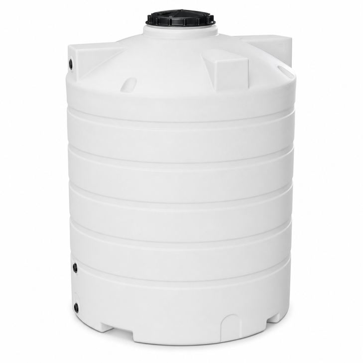 5000 gallon plastic vertical water storage tank in white