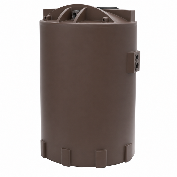 5000 gallon plastic vertical water storage tank in whit drawing true
