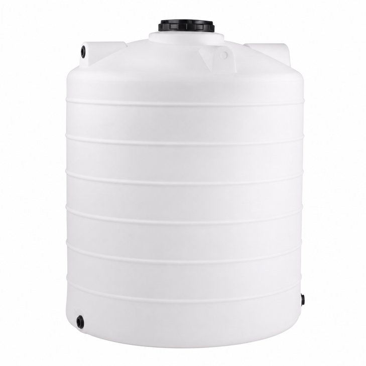 5000 gallon plastic vertical water storage tank in white