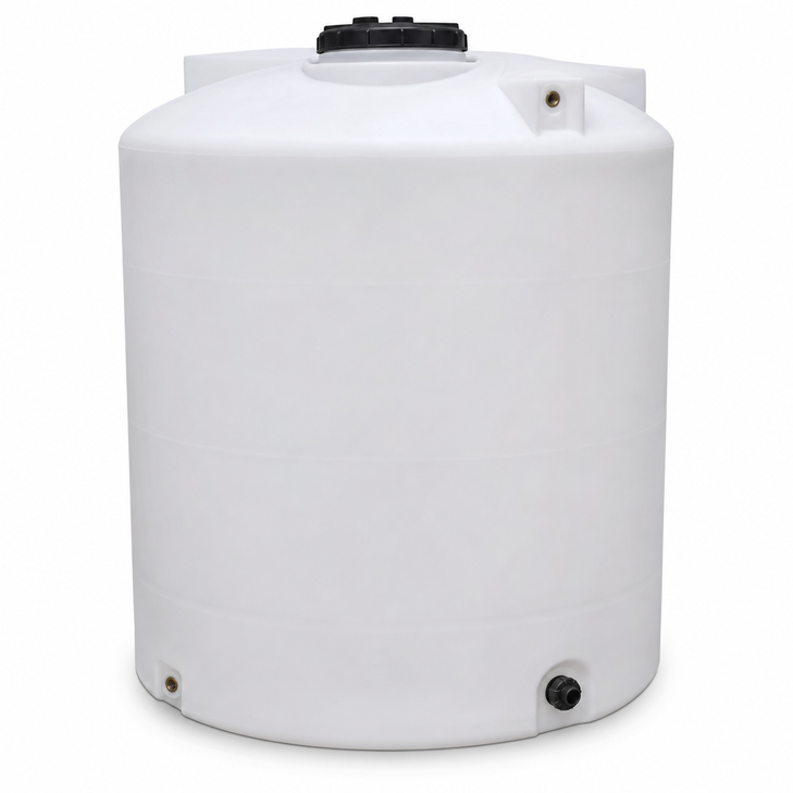 5000 gallon plastic vertical water storage tank in yellow