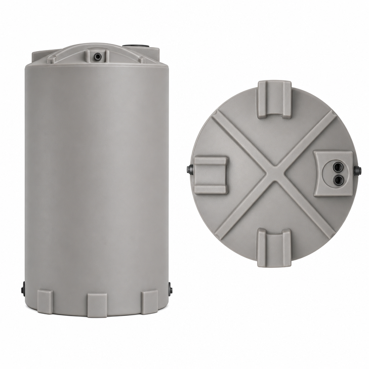 5000 gallon plastic vertical water storage tank in yell drawing true