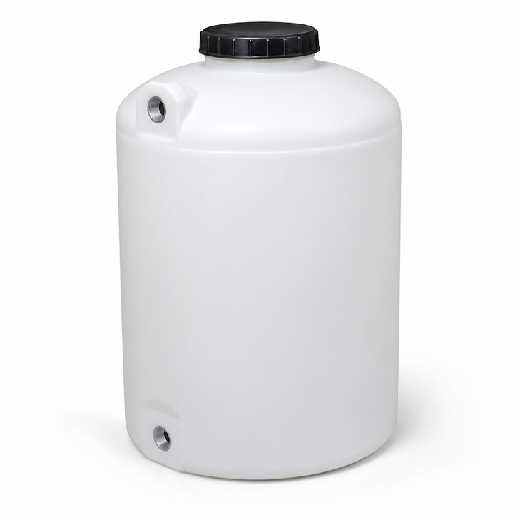 55 gallon plastic vertical water storage tank in green