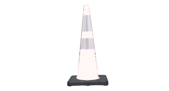 Sport Cones - VALET SPORT CONES - 18" White Cone with Stencil "VALET ONLY NO PARKING"  (black on white)