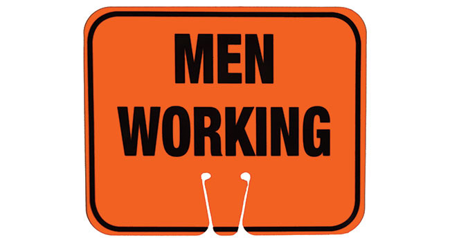 Cortina Men Working (black on orange) Single-Sided