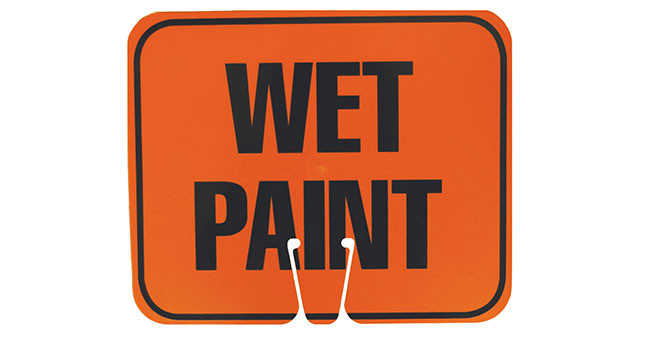 Cone Signs - Wet Paint (black on orange) Single-Sided