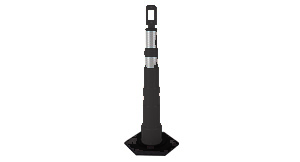 Grip-N-Go Channelizer - Black Channelizer Cone - (1)-6" and (1)-4" Hi-Intensity Prismatic Sheeting - W/W