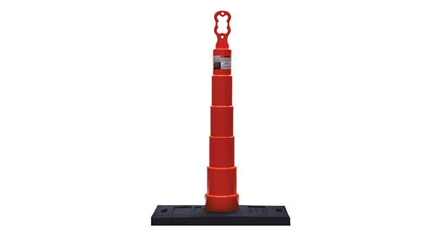 Cortina Guardian Rooftop Perimeter KIT- 50 Grip-N-Go Cones & 50 Bases with 2 Strands of Red/Yellow Pennants