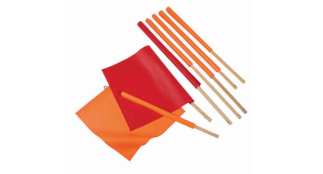 Cortina 18" x 18" Orange Mesh Flag w/30" Wooden Dowel