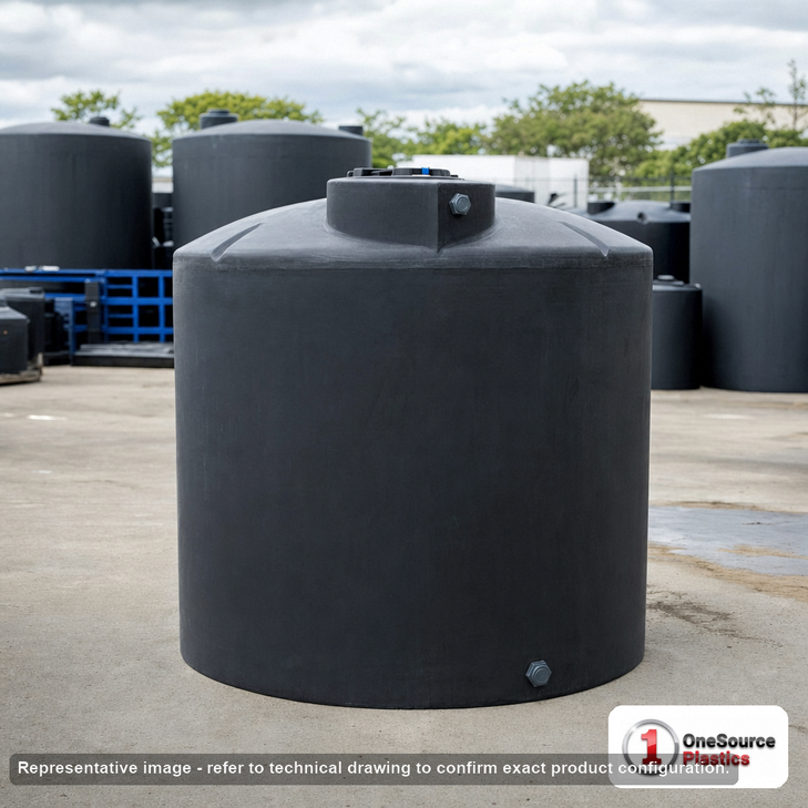 220 Gallon Plastic Water Storage Tank. Manufacturer part number N-43870.