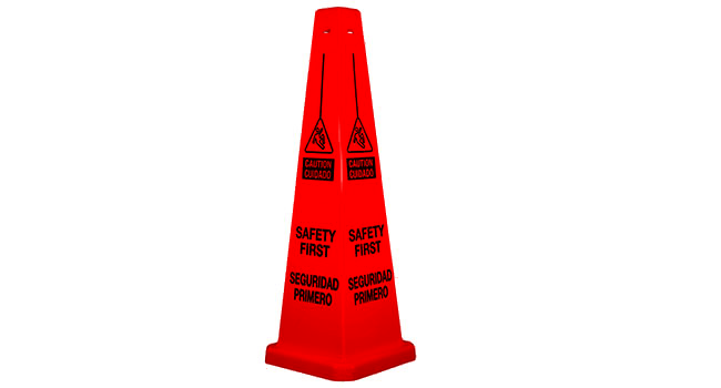 Lamba Cones & Stands - UNIT - Lock-in Sign 8" x 8" - Red (Plain) (up to 500 per pallet)